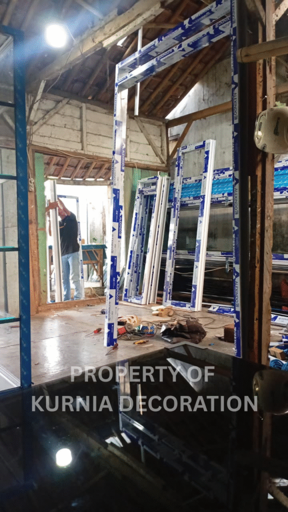 Hasil proyek Kurnia Decoration – spesialis aluminium, kaca, dan interior modern